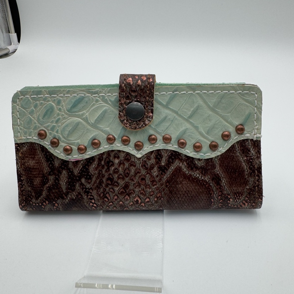 Leather Western Clutch Wallet